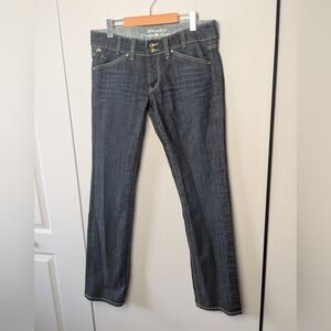 PARASUCO Y2K Women Jeans Pant Size 31 Blue Washed Color Flare And Low Waist